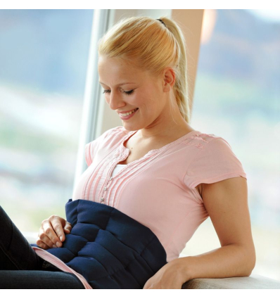 Coussin chauffant en graine de lin Linum Classic Sissel bleu pour le ventre