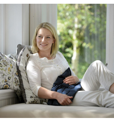 Coussin chauffant en graine de lin Linum Classic Sissel bleu pour le ventre