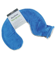 Bouillotte tour de cou traditionnelle à eau bleu
