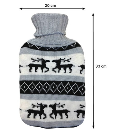 Dimensions de la bouillotte traditionnelle tricotée à eau Scandinavia