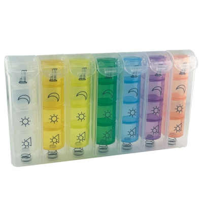 Pilulier semainier Pop pour médicaments multicolore