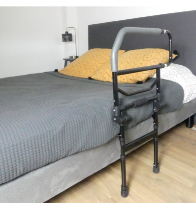 Barrière de lit adulte escamotable et rabattable sur pied