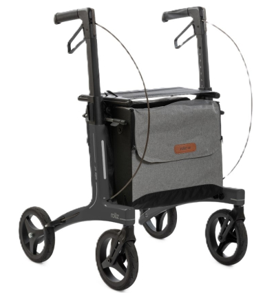 Déambulateur 4 roues ultra-léger en carbone Rollz Air gris