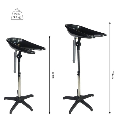 Dimensions du bac à shampoing réglable sur pied PMR