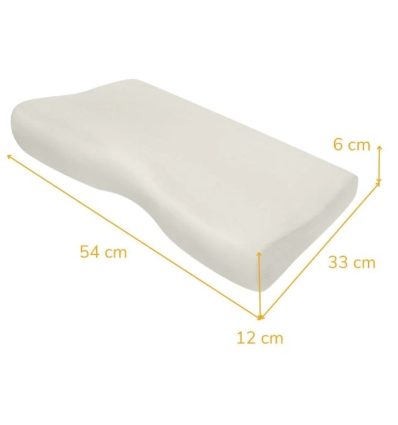 Dimensions de l'oreiller cervical ergonomique à mémoire de forme Confort Plus