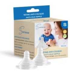 Lot de 2 tétines anti-coliques pour biberon de lait Seinbiose