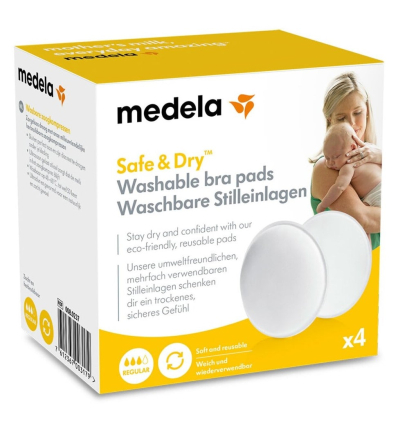 Boîte de 4 coussinets d'allaitement lavables Safe & Dry Medela