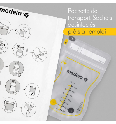 Sachets de conservation du lait maternel Easy Pour Medela prêts à l'emploi
