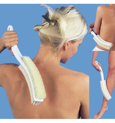 Brosse à dos et corps ergonomique pour la douche