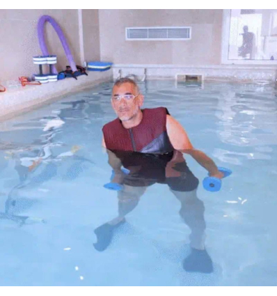 Maillot de bain combinaison flottante pour homme rouge et noir Plouf