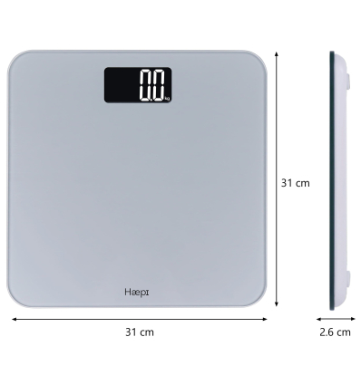 Dimensions de la balance électronique Haepi avec grand écran LED