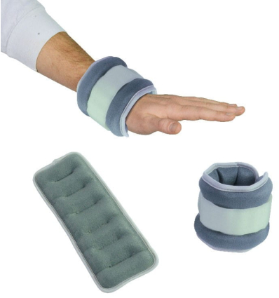 Paire de bracelets lestés discrets pour la rééducation 1 kg