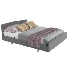 Lit médicalisé électrique 2 personnes Harmonie Twice Flamand tissu ardoise gris