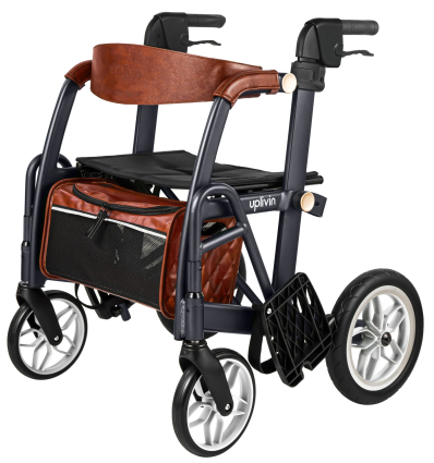 Déambulateur chaise roulante 2 en 1 pliable Glide noir