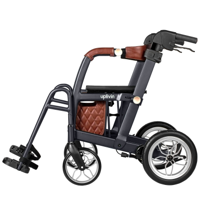 Déambulateur chaise roulante 2 en 1 pliable Glide noir