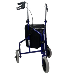 Déambulateur 3 roues ultra léger et pliable Delta bleu avec sac
