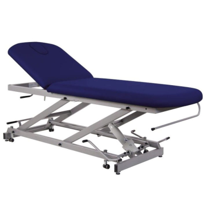 Table d'examen hydraulique 2 plans réglable en hauteur bleu