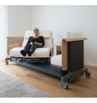 Lit médicalisé électrique 1 personne rotatif et releveur Rotobed Free