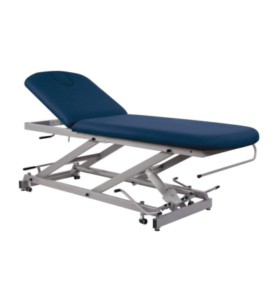 Table d'examen hydraulique 2 plans réglable en hauteur bleu pétrole