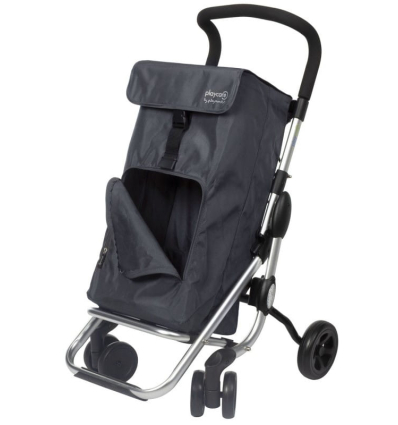 Chariot de courses 4 roues à pousser pliable Playcare gris