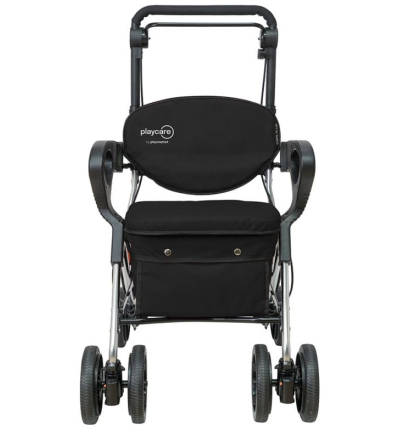 Déambulateur chariot de courses 4 roues à pousser avec siège Care Plus Playcare noir