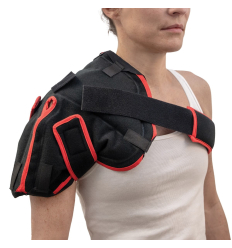 Attelle d'épaule cryothérapie Shoulder Ice DonJoy noir et rouge Enovis