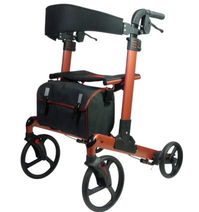 Déambulateur 4 roues léger et pliable avec siège Neo Fold orange