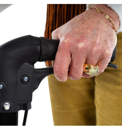 Poignée avec frein du déambulateur 3 roues ultra léger et pliable avec panier en aluminium