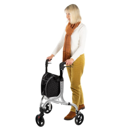 Déambulateur 3 roues ultra léger et pliable avec panier en aluminium