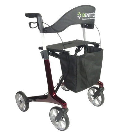 Déambulateur 4 roues léger et pliable avec siège Carbone Neo Smart rouge