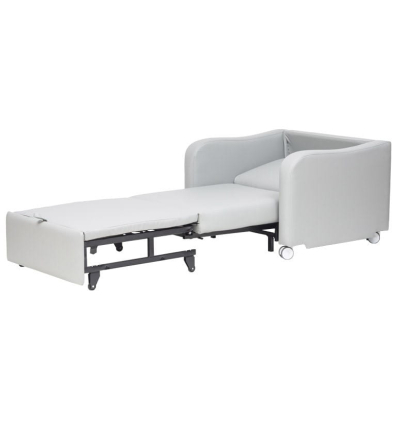 Chauffeuse convertible en lit 1 place tissu gris