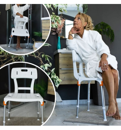 Chaise de douche médicale avec poignées Capri