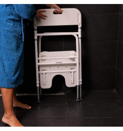 Chaise de douche pliante avec accoudoirs Tobago