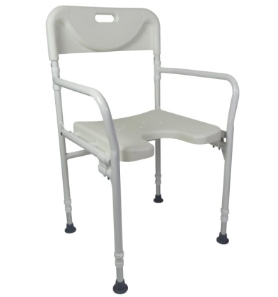 Chaise de douche pliante avec accoudoirs Tobago