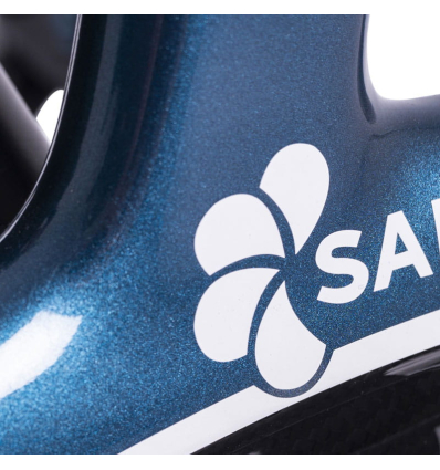 Déambulateur extérieur 4 roues pliable avec siège Carbone Saljol bleu