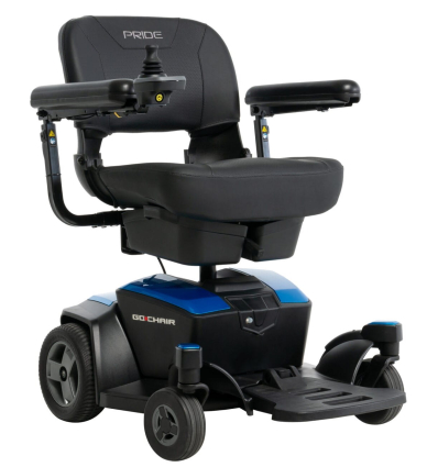 Fauteuil roulant électrique léger et démontable Go Chair Pride bleu