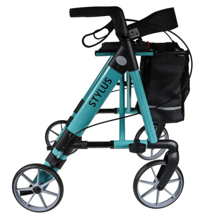 Déambulateur extérieur 4 roues avec siège Rehasense Stylus bleu