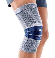 Genouillère médicale souple gonarthrose Genutrain A3 Bauerfeind titane bleu