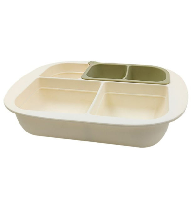 Assiette adulte avec compartiments en silicone à ventouse