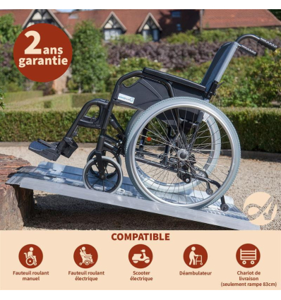 Rampe d'accès PMR pliable Aplos pour fauteuil roulant