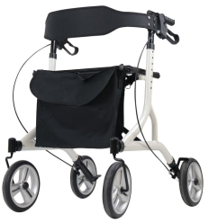 Déambulateur 4 roues léger et pliable Neo Easy blanc avec siège et sac
