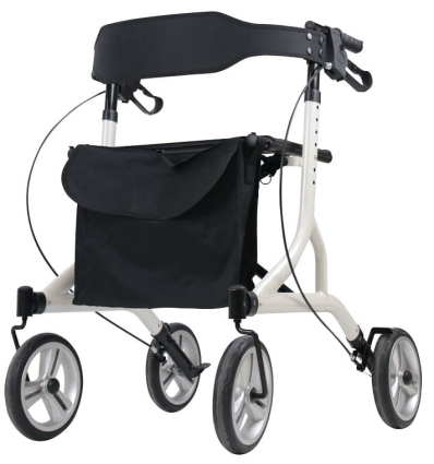 Déambulateur 4 roues léger et pliable Neo Easy blanc avec siège et sac