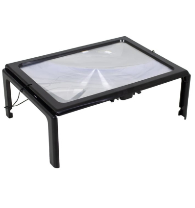 Loupe de lecture pleine page lumineuse sur pieds