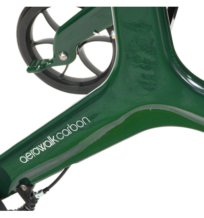 Cadre vert du déambulateur 4 roues léger et pliable avec siège Aerowalk Carbon
