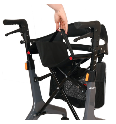 Déambulateur 4 roues léger et pliable avec siège Aerowalk Carbon pliage