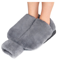 Chausson chauffant bouillotte à eau gris