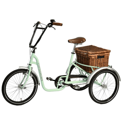 Tricycle adulte handicapé 3 roues avec panier Tonicross City Rupiani vert pastel