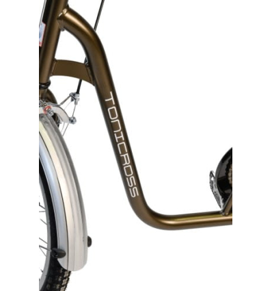 Tricycle adulte handicapé 3 roues avec panier Tonicross City Rupiani marron cuivre