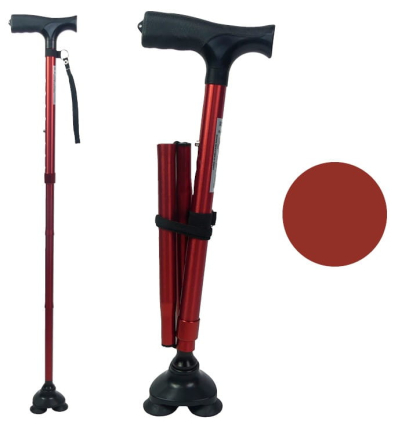 Canne de marche pliante Stabilicane rouge