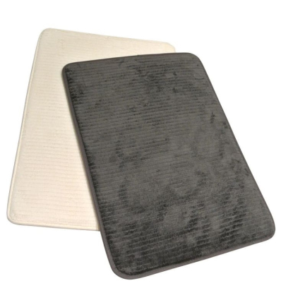 Tapis de bain antidérapant à mémoire de forme Secure Soft beige et gris